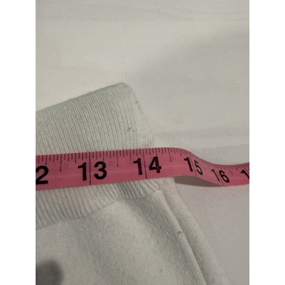 Zara Knit Joggers Medium Drawstring Sweatpants Casual Lounge Trousers White - Picture 5 of 6